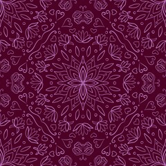Batik seamless pattern. Red maroon batik Indonesia traditional pattern. Good for fabric, fashion design, textile, clothing, wrapping paper, wallpaper.