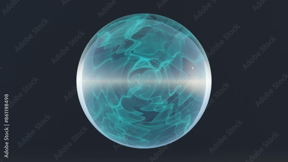 Aufkleber abstract 3d animation of transparent ball with smoke for modern geometric design and dynamic motion 