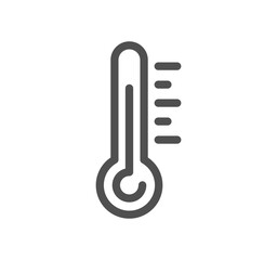 Temperature and thermometer related icon outline and linear vector.	
