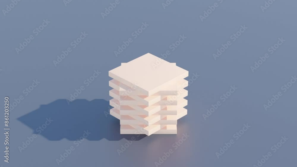Poster dynamic cube patterns in motion: looping 3d animation with abstract geometric design