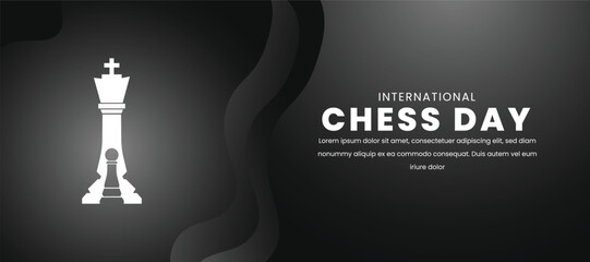 international chess day. International chess day celebration. Flat design vector