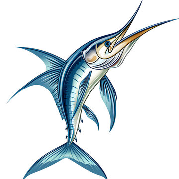 recommend clip art: Clipart illustration of marlin on a white background. Suitable for crafting and digital design projects.[A-0002]