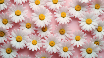 Obraz premium Floral pattern made of chamomile daisy flower buds.