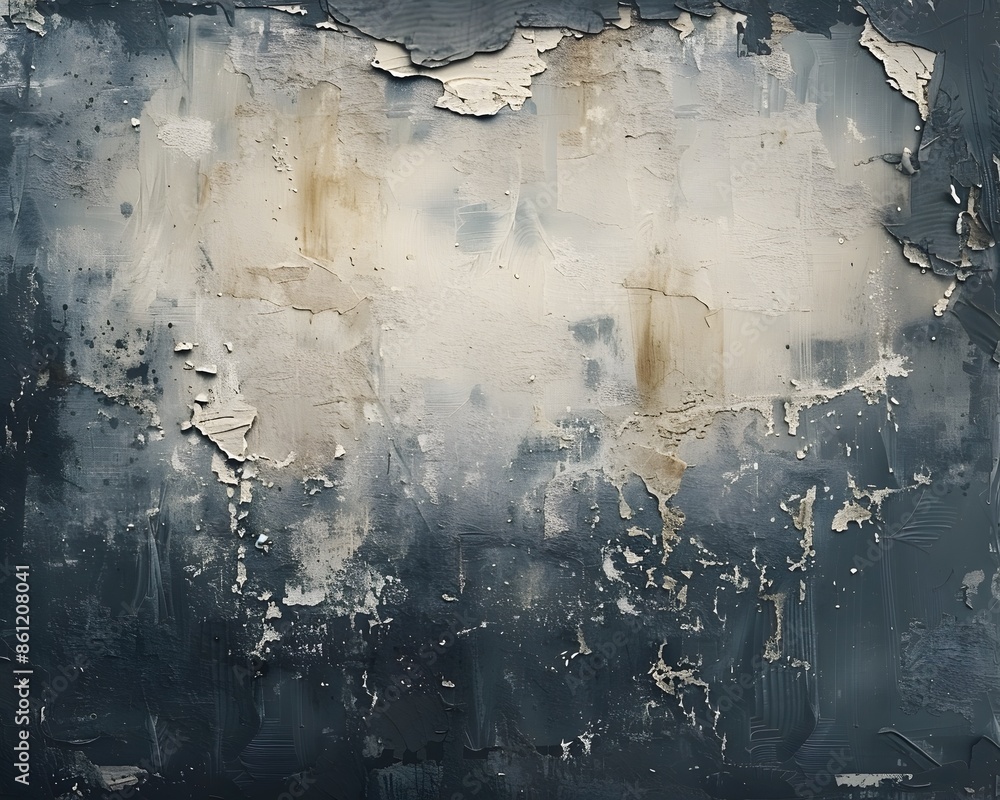 Poster grunge frame with distressed textures and dark tones on a grey background ideal for edgy designs and