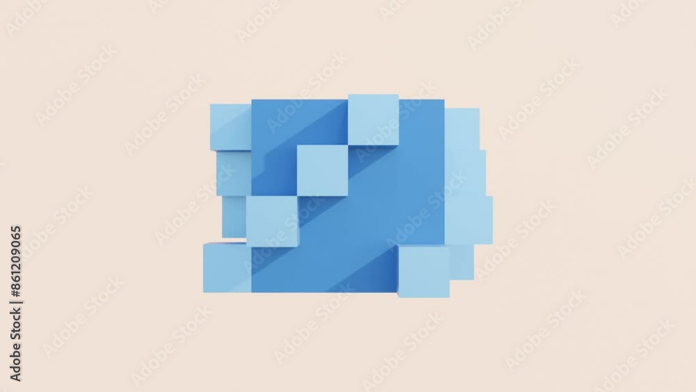 Poster geometric cube flow: modern 3d animation with continuous looping and abstract design