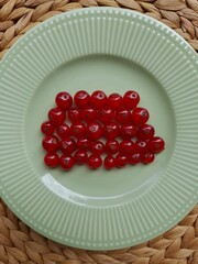 Redcurrant in plate