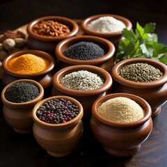 black pepper in a wooden bowl