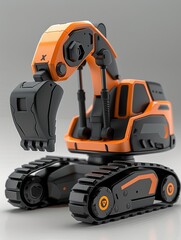 Obraz premium 3D backhoe cartoon, 3D rendering