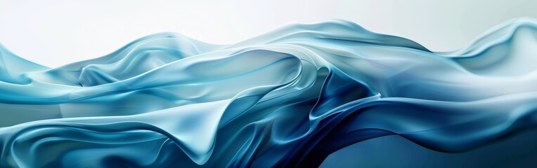 Fototapeta premium Calming Abstract Blue Waves Flowing Softly