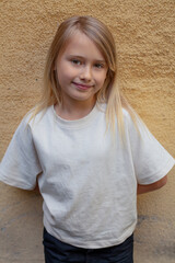 beautiful young nine year old girl smiling
