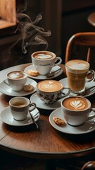 Obraz premium coffee beverages served in a cozy café setting