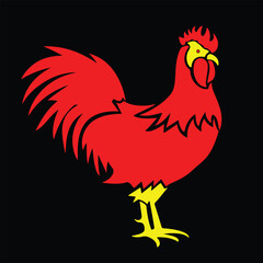 Rooster Silhouette Vector Poultry Chickens Roosters