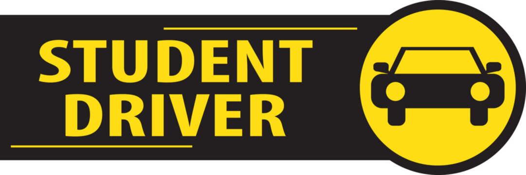 Student driver warning notice sign vector.eps