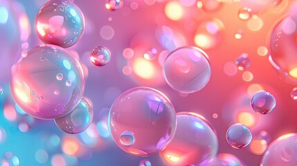 3D shiny smooth spheres floating against a gradient background