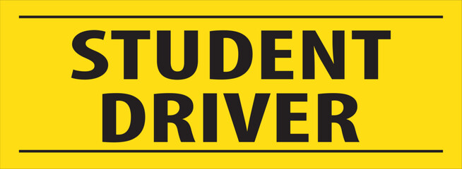 Student driver warning sticker vector.eps