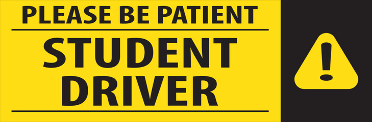 Student driver yellow color notice vector.eps