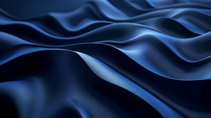Obraz premium Abstract blue layered waves pattern. Digital 3D illustration with flowing shapes.