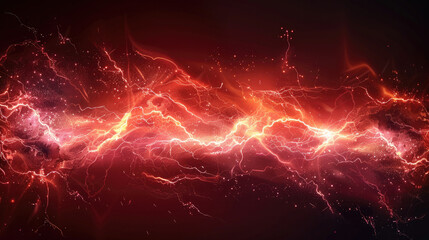 Blank vector background, red gradient silver lighting bolts. Generative AI.