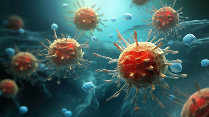 Detailed illustration showcasing Macrophage releasing cytokines.