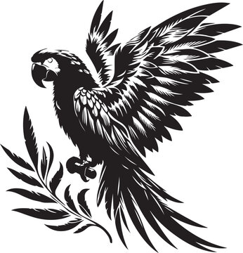 Parrot design silhouette vector art work EPS file, Generator AI
