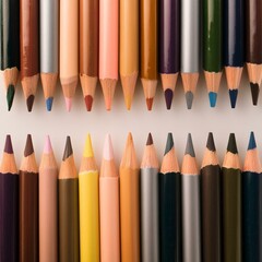 Naklejka premium colored pencils colorful white background