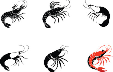 shrimp silhouette victor illustration file