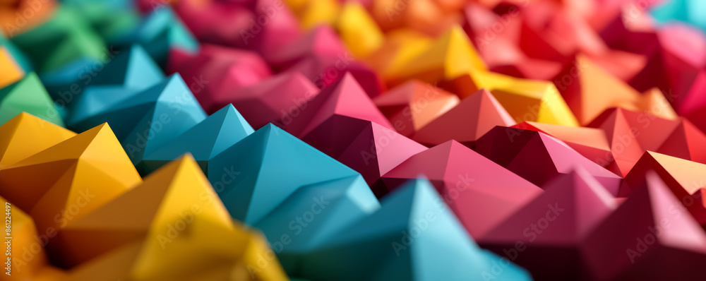 Poster 3d geometric patterns forming a chaotic yet harmonious visual symphony