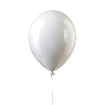 white balloon isolated on transparent background cutout. PNG
