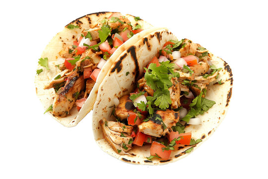 Delicious Mexican Pollo Asada tacos filled with fresh ingredients like meat, onions, and cilantro