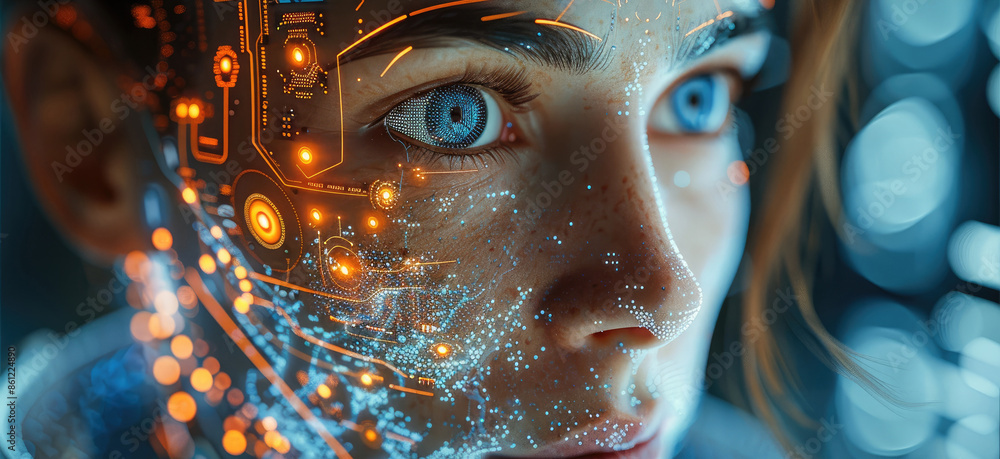Aufkleber AI at work, function calling diagram, ultra realistic, precise and sharp. Generative AI.