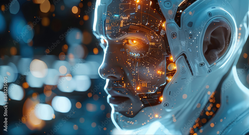 Aufkleber AI at work, function calling diagram, ultra realistic, precise and sharp. Generative AI.