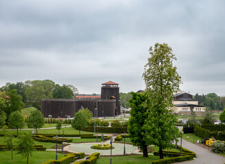 A brine evaporation tower at the Wieliczka Salt Mine in Poland. WARZELNIA SOLI AD 1913  - salt works 1D 1913 © Marek
