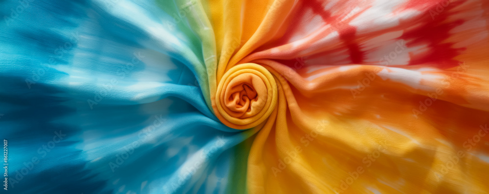 Aufkleber colorful psychedelic tie-dye swirl patterns, background with empty space for text