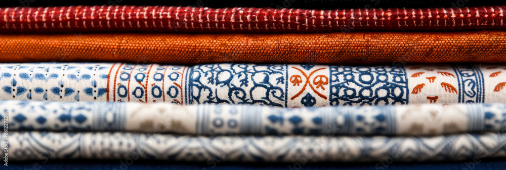 Poster detail-oriented imagery of paisley patterns displayed on a variety of textiles