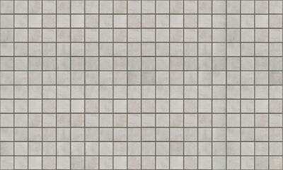 Seamless tiles texture. Small beige porcelain stoneware tiles for bathroom or kitchen. Usable for rendering or as background 