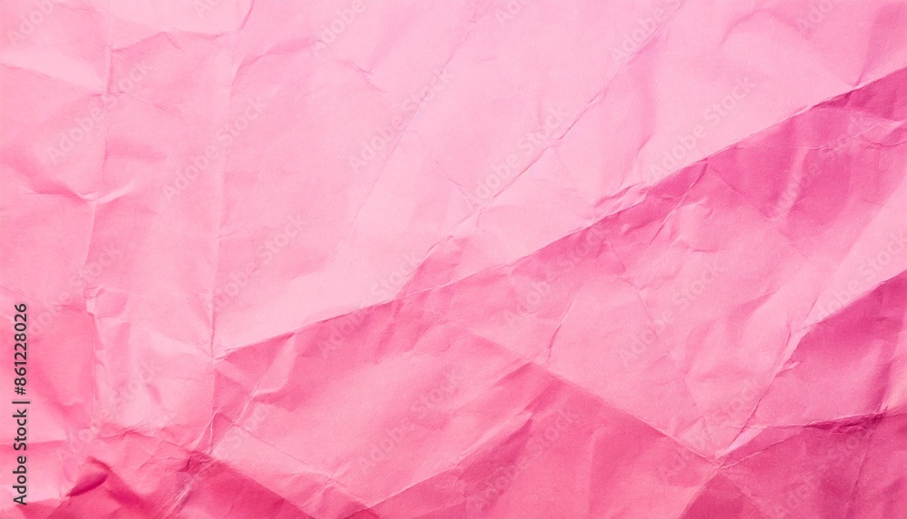 Wall mural crumpled pink paper texture background