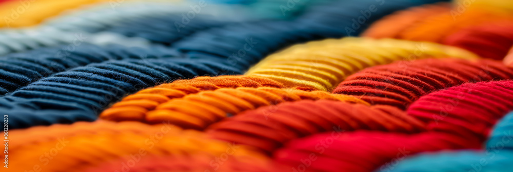 Aufkleber extreme close-ups capturing the intricate patterns of textural quilting on textiles