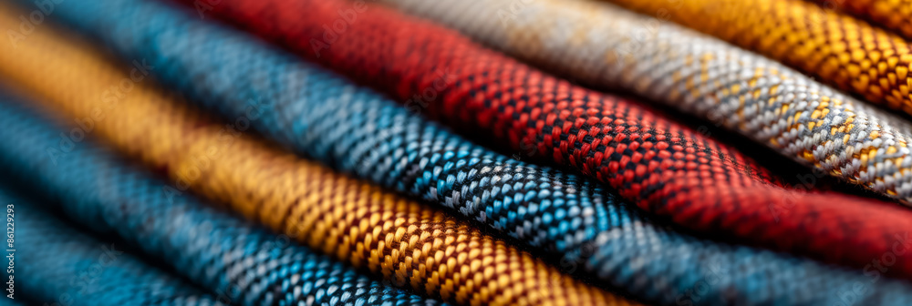 Poster high-resolution images displaying intricate jacquard woven patterns on textile backgrounds