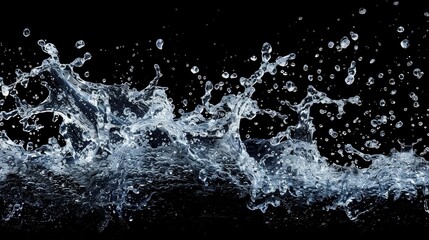 Water Splashing On Black Background
