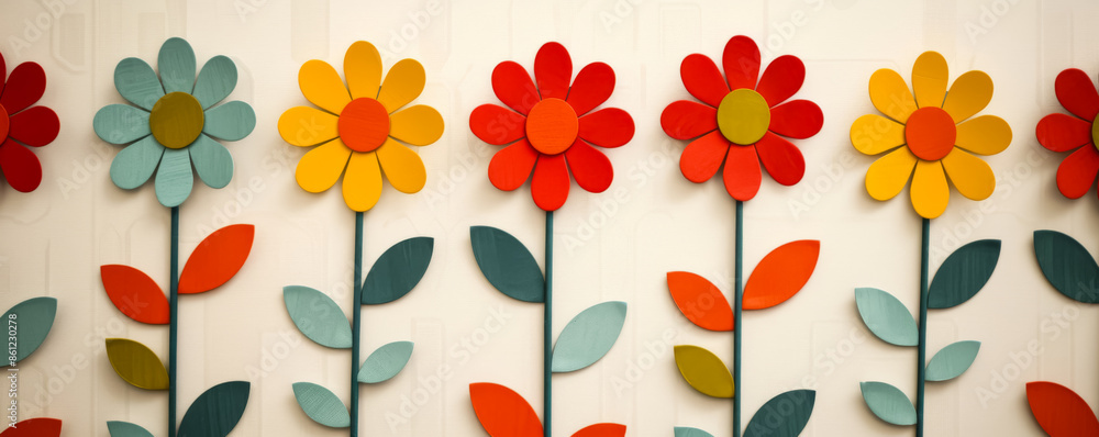 Poster quirky vintage wallpaper patterns, background with empty space for text