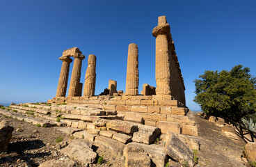 Temple of Juno in the Valley of the Temples in Agrigento, Sicily, Italy