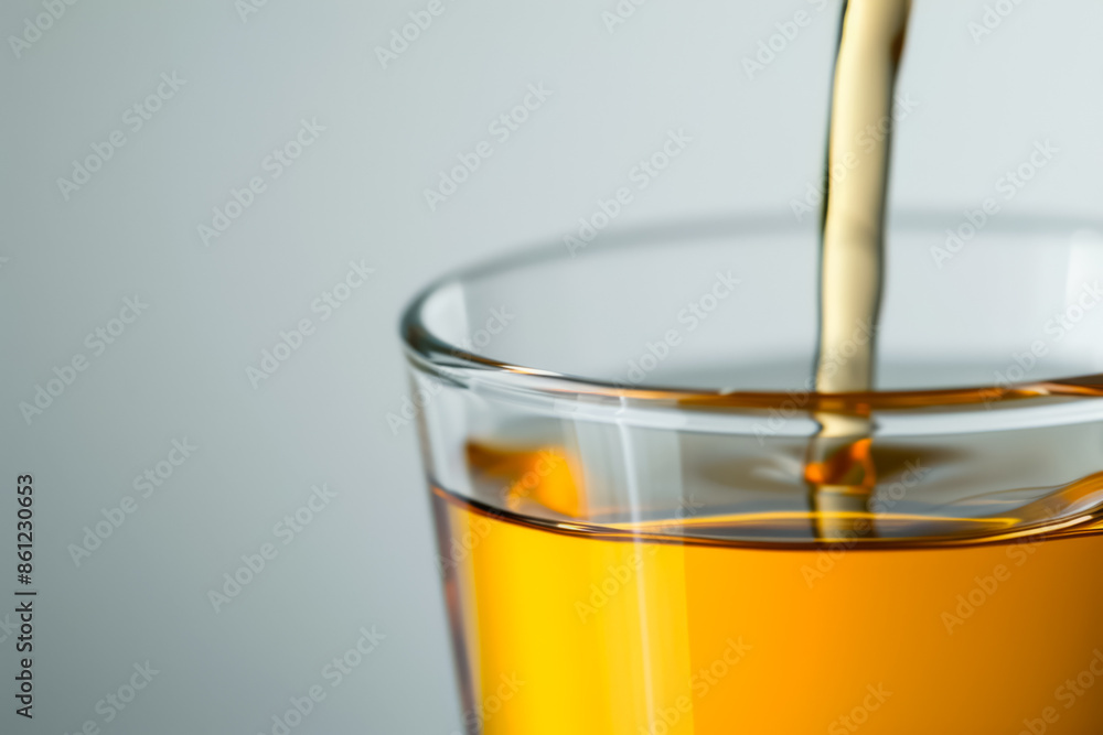Poster tea splash and steeping process capture, background with empty space for text