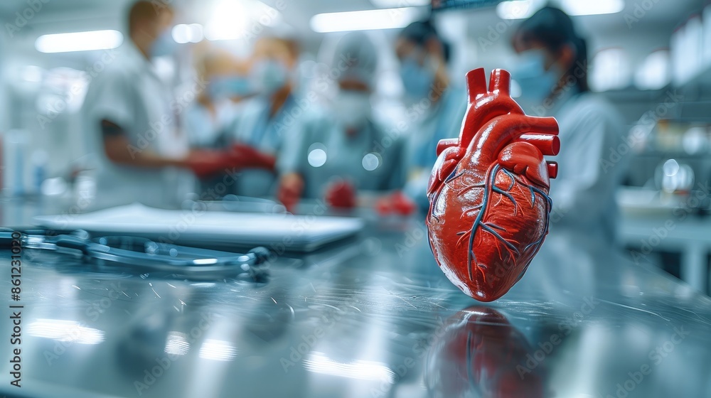 Aufkleber a medical emergency response to heart disease, highlighting the associated health risks and essentia