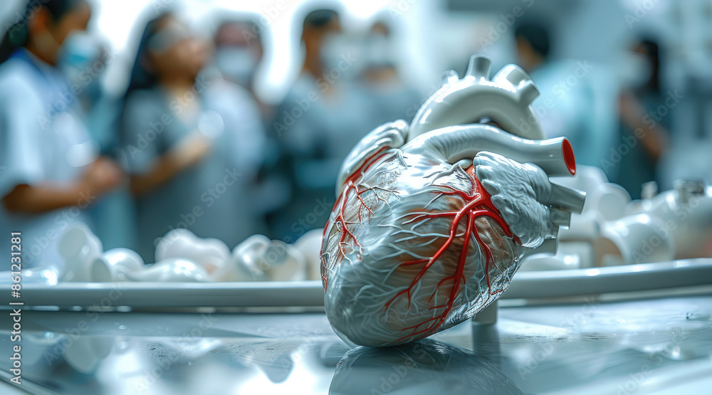 Aufkleber a medical emergency response to heart disease, highlighting the associated health risks and essentia