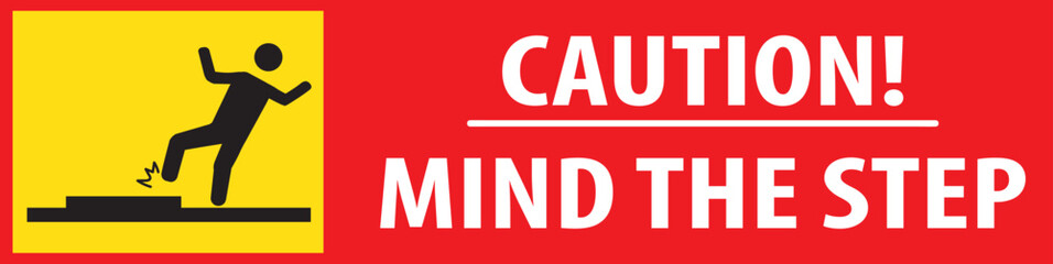Mind the step warning notice sign vector.eps