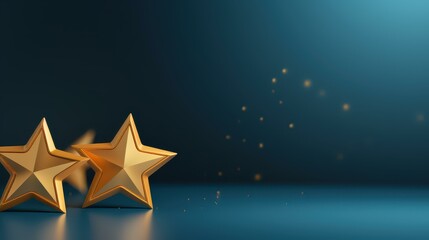 Five gold stars on dark blue with gradient