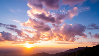 Sunset on the sea. Beautiful cloudscape over the sea.