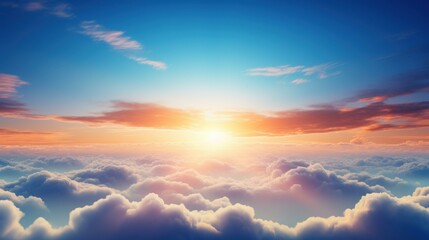 Captivating sunset sky above clouds