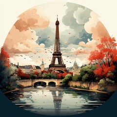 Obraz premium minimalistic illustration of the Paris