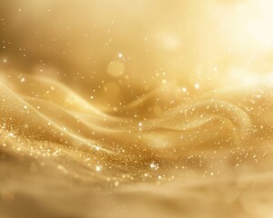 Festive golden background with glittering snowflakes for a wintery holiday design